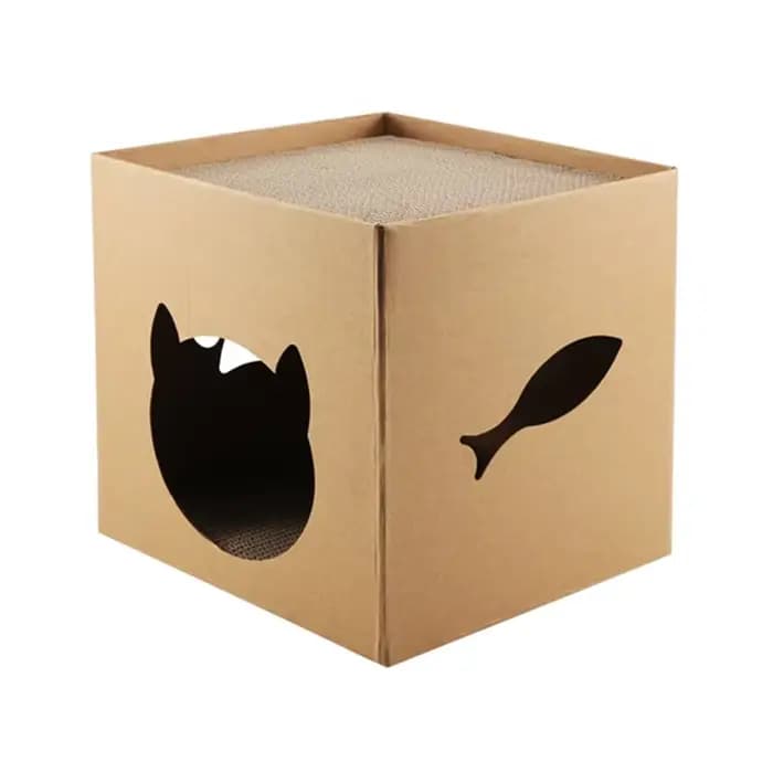 Maison en carton SOFT-Cat avec tampons à gratter