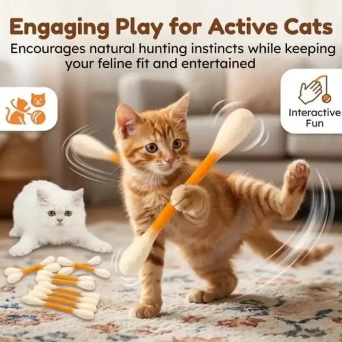 Jouet créatif géant en forme de coton-tige à la catnip pour chat