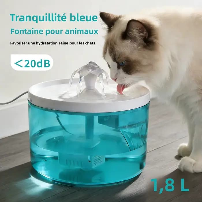 La fontaine à eau pour chat est un nouveau type de fontaine à eau pour animaux de compagnie avec circulation automatique, filtration et fonctionnement silencieux, adaptée pour