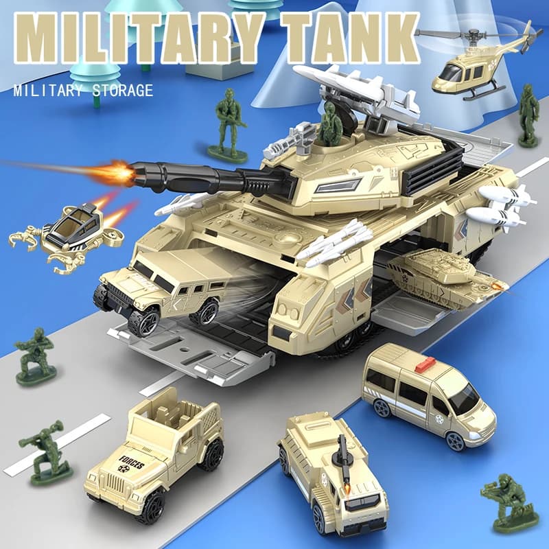 Ensemble de jouets de type char avec figurines, avions, chars et hélicoptères, accessoires de véhicules et minifigurines, adapté aux garçons et aux filles de 3 à 6 ans, cadeau idéal pour les anniversa