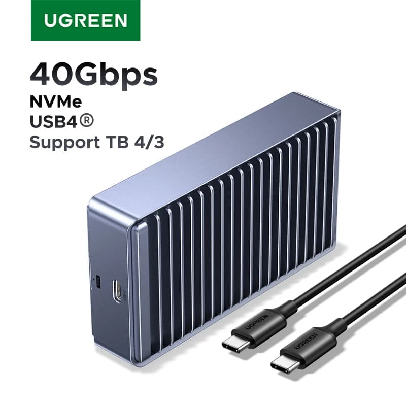 Boîtier SSD UGREEN 40Gbps M2 boîtier USB4 NVMe Compatible avec boîtier SSD Thunderbolt M.2 NVMe pour Mac Mini M4 MacBook Pro