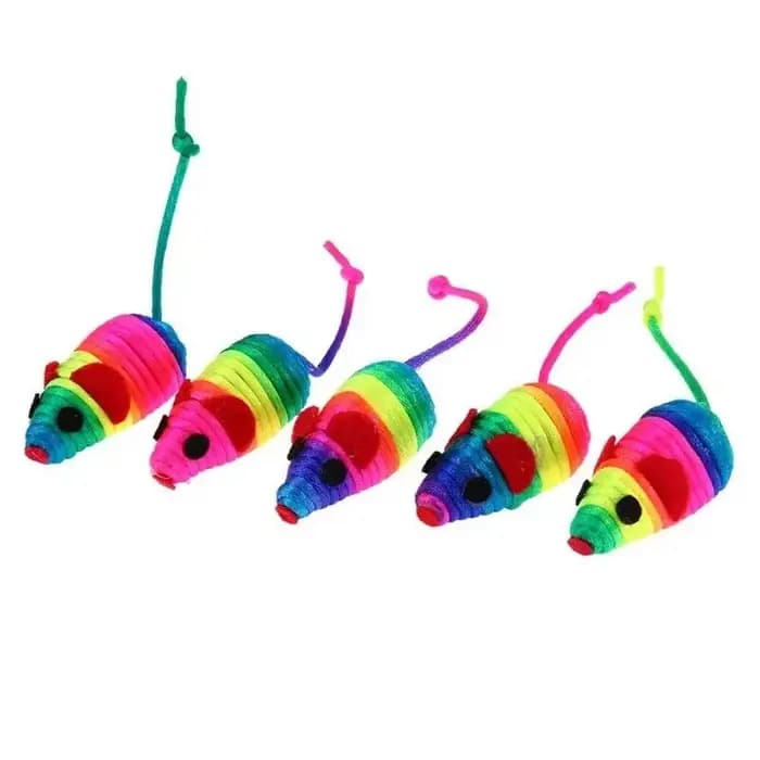 Jouets en peluche pour chat, fausse souris colorée, jouet sonore pour chaton, morsure, jeu amusant,
