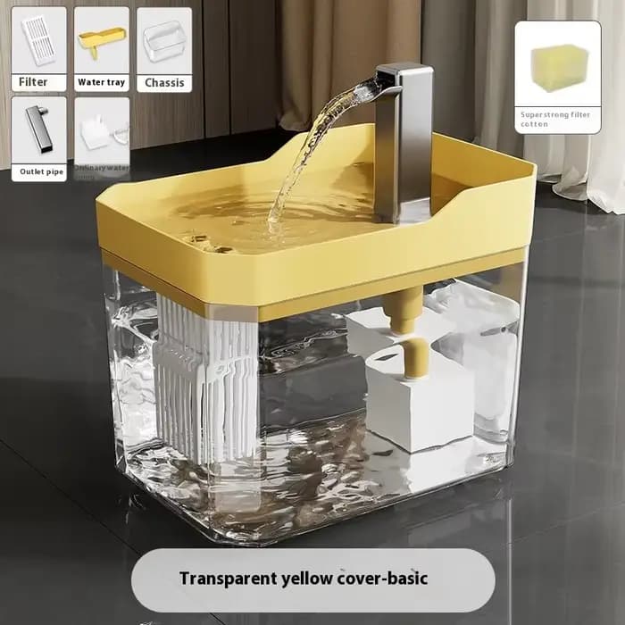 Fontaine à eau pour chat USB automatique - Circulation avec filtre et pompe amovible, bol à eau pour