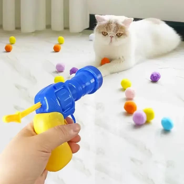 Nouvelles couleurs jouets pour chat chat en peluche balle pistolet de tir jouet silencieux soulageme