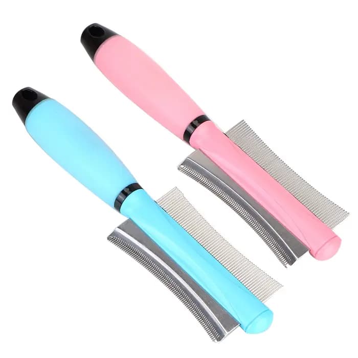 Outil de toilettage Double face pour chat, peigne pour poils d'animaux, brosse de démêlage facile po