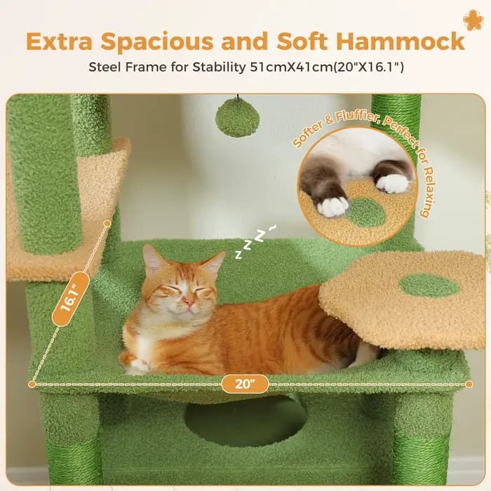 Arbre à chat à plusieurs niveaux avec griffoir, tour de luxe pour chat, hamac condo, grattoirs pour