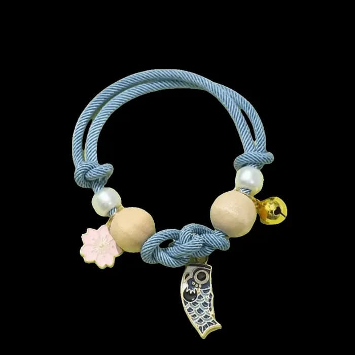 Collier anti-puces ethnique pour chat avec clochettes, résistant aux insectes, fait main avec boule
