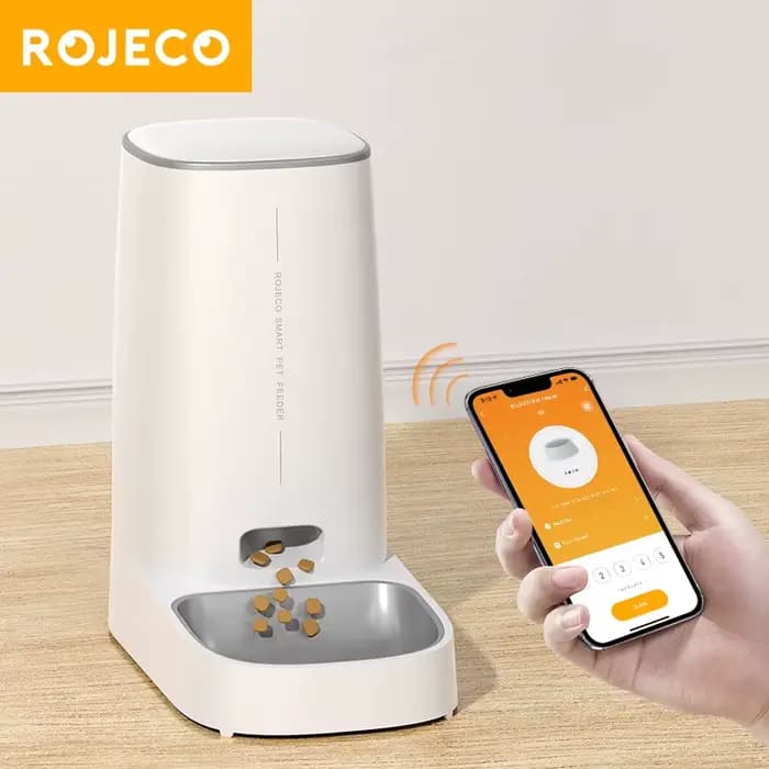 ROJECO mangeoire automatique pour chat animal de compagnie intelligent WiFi distributeur de croquett