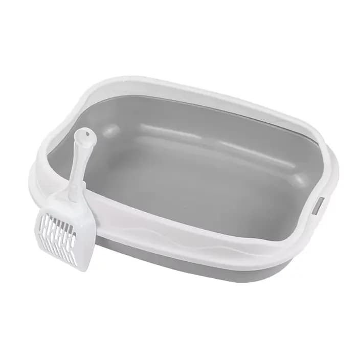 Bac à litière semi-fermé anti-éclaboussures, toilettes pour chat, grands fournitures de nettoyage po