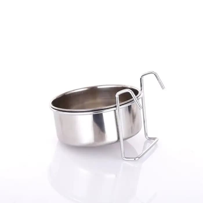 Cage de cintre pour chat, tasse en acier inoxydable, outils d'alimentation pour animaux de compagnie