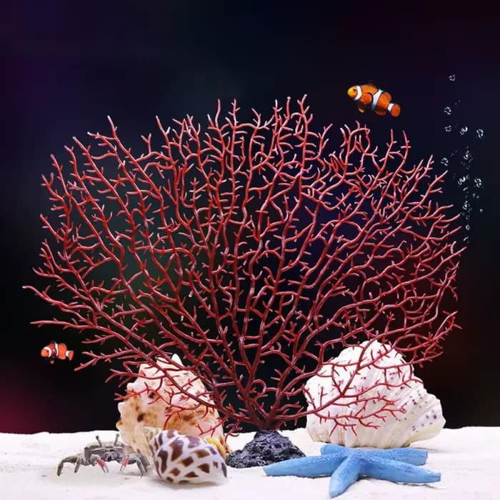 Lieu de pêche en résine en forme d'arbre, décoration d'aquarium, décor de pêche précieux, fer de mer