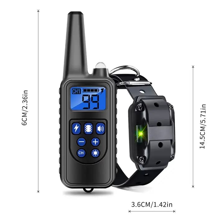 Dispositif de collier de dressage pour chien, 800m, étanche IP7, Rechargeable, avec écran LCD, pour