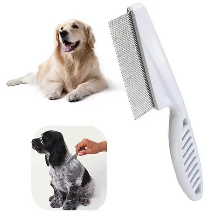 Peigne de perte de poils d'animaux, peigne à puces en acier inoxydable pour chat, chien, confort des