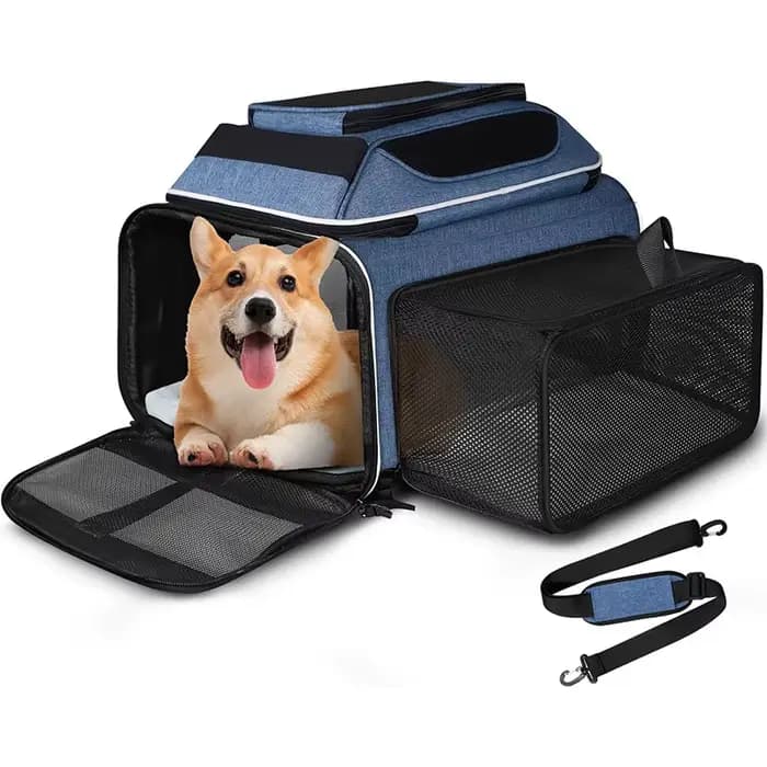Porte-animaux de compagnie en gros, approuvé par la compagnie aérienne, porte-animaux extensible, sa