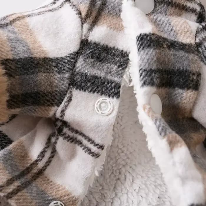 Veste d'hiver pour animaux de compagnie, vêtements chauds à grille pour petits chiens avec col en fo