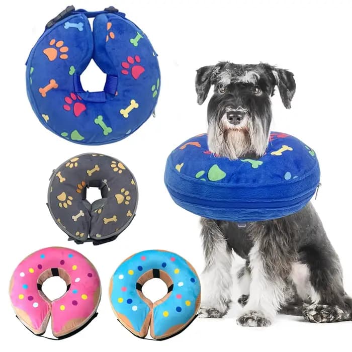 Collier de chien gonflable doux Elizabeth Cone Alternative, beignet de récupération post-chirurgical
