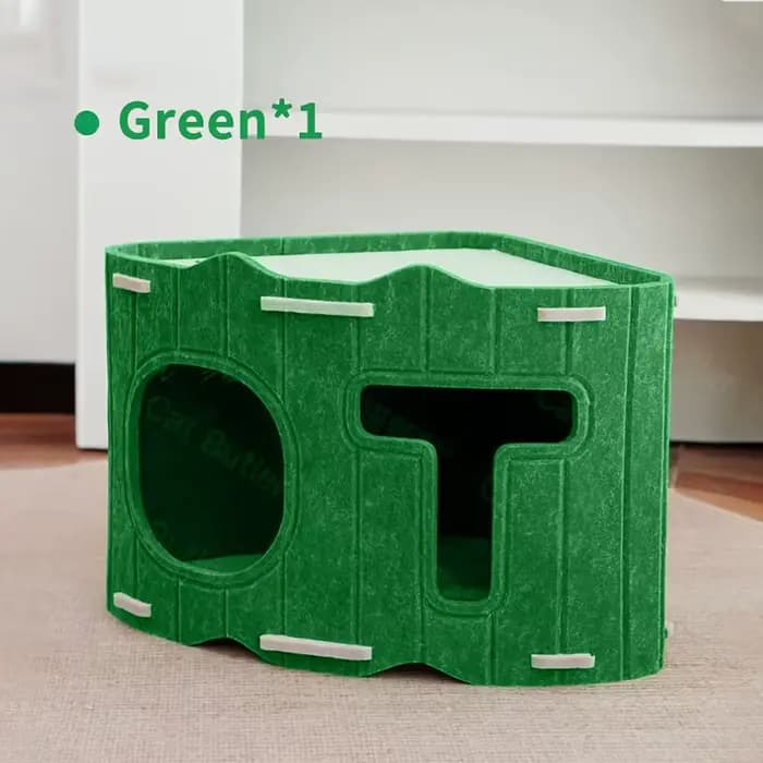 KEMORELA Lit pour chat multi-niveaux en forme de tronc d'arbre, griffoir en feutre et structure d'es