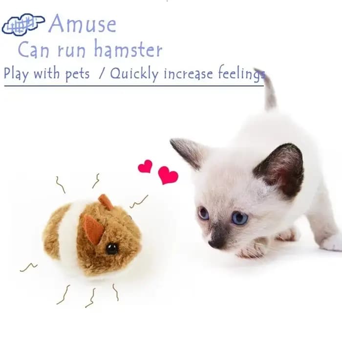 Jouets interactifs en peluche Hamster, Simulation de chaton, souris en peluche de sécurité, jouet mé
