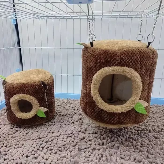Hamac chaud en forme de souche d'arbre pour Hamster, Tunnel de taupe d'hiver, lit suspendu pour peti