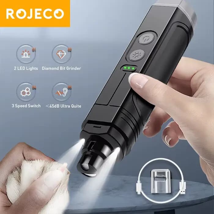 ROJECO-Broyeur à ongles électrique P3 pour animaux de compagnie, coupe-ongles professionnel pour chi