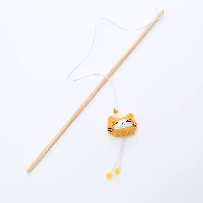 Jouet pour chat, poteau en bois en forme d'animal mignon, bâton câlin en peluche avec cloche, fourni