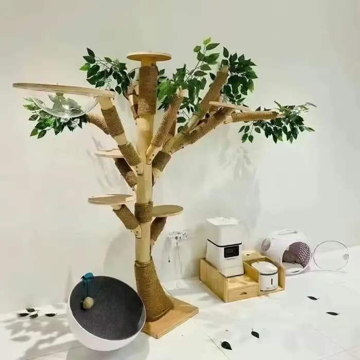 Maison de chat en bois de luxe, très grand niveau, Design Unique, cadre d'escalade, arbre
