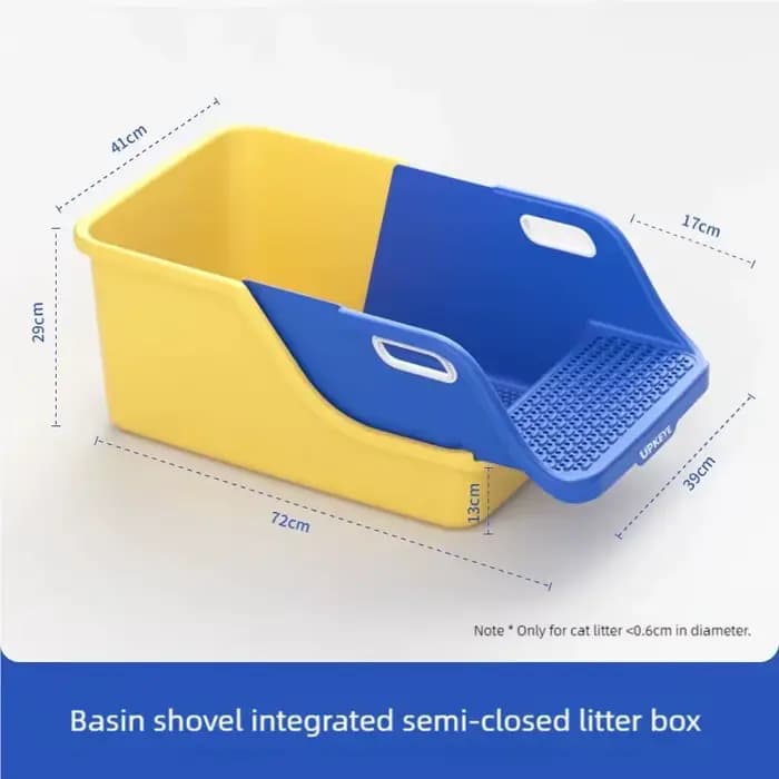 Nouvelle bac à litière surdimensionné semi-fermé pour chat avec fuite automatique du sable et fond a