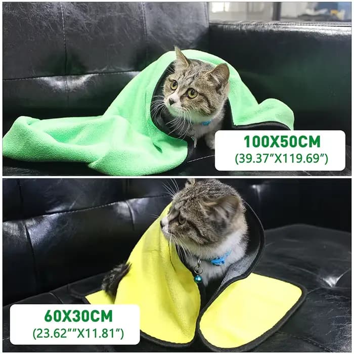 Serviette de bain absorbante pour animaux de compagnie, à séchage rapide, pour chiens et chats, en F