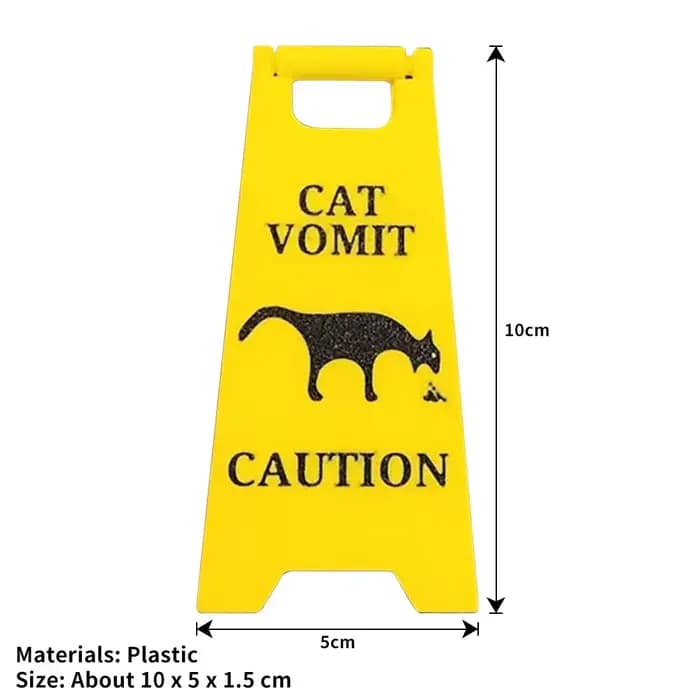Panneau de vomir pour chat drôle, jaune vif, cadeau pour chien, signes de cour, décorations humorist