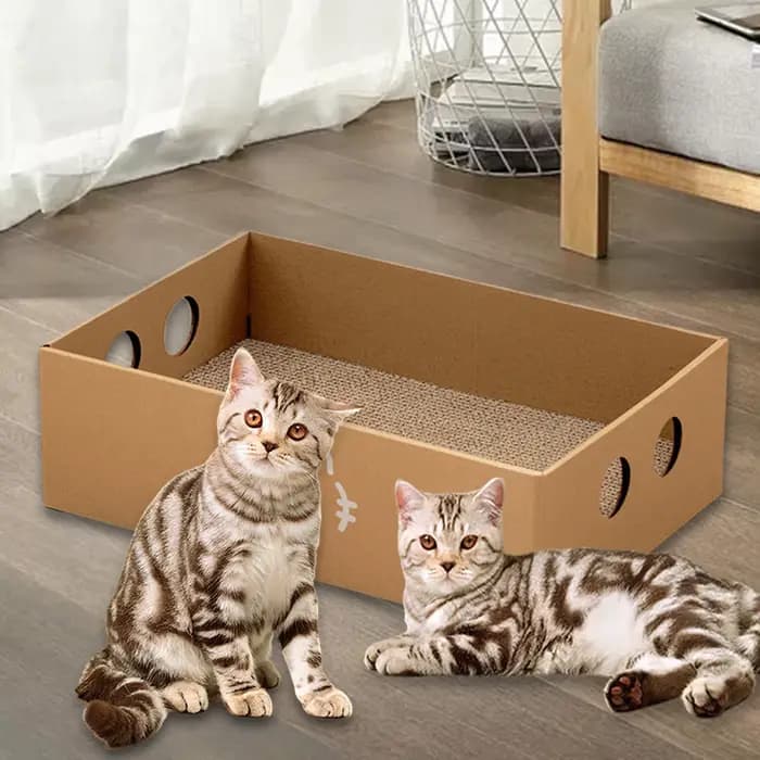 Boîte à gratter pour chat, grande maison en carton pour chat, papier ondulé, tampon à gratter, griff