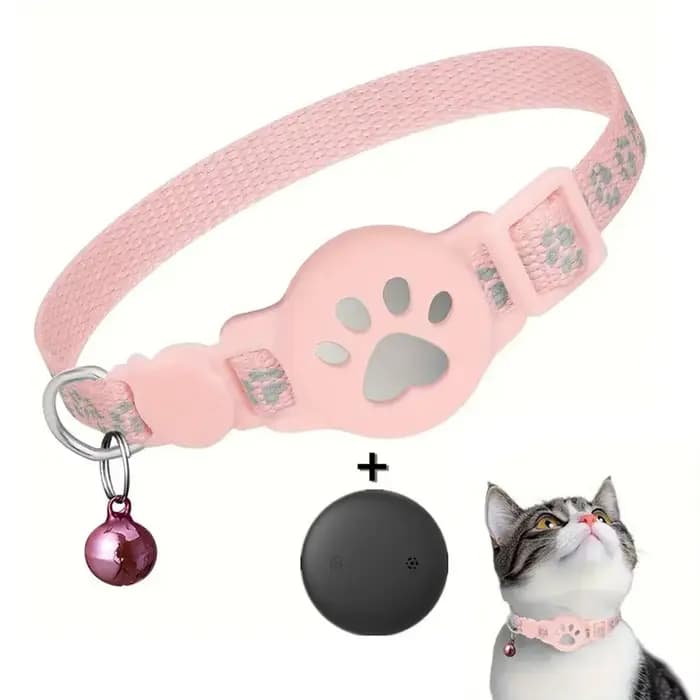 Collier GPS pour chat avec bande réfléchissante, mini traceur d'animaux en temps réel, traceur anti-