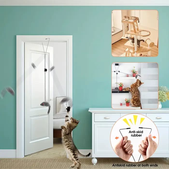 Jouet de souris coule réglable pour chat, jouet rétractable, ULà gratter pour chaton drôle, 2 pièces
