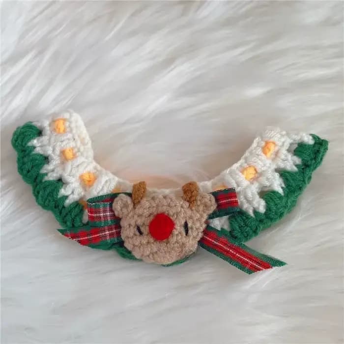 Colliers de noël pour animaux de compagnie, décorations de noël pour chat et chien, colliers tricoté