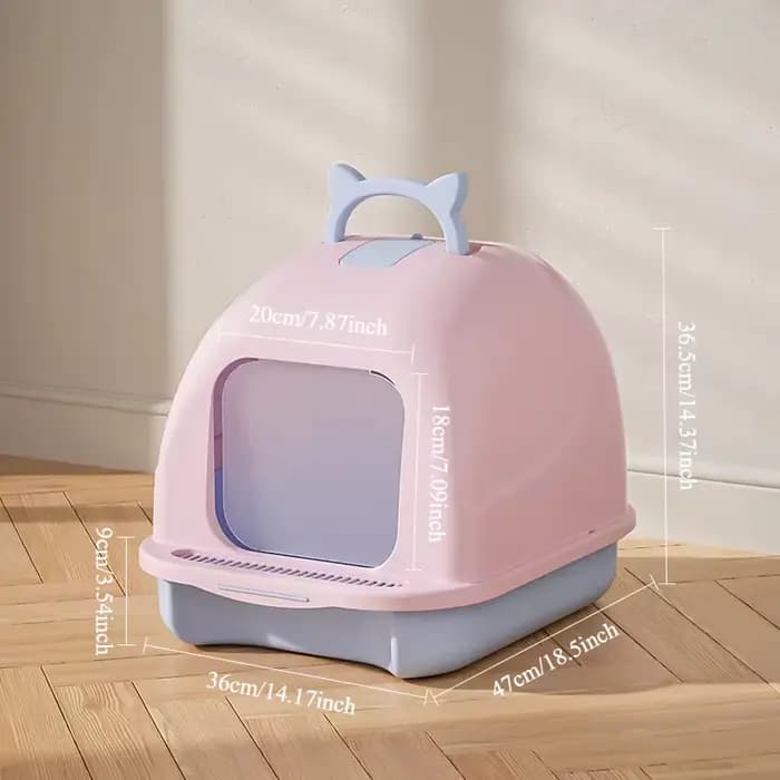 Bac à litière pour chat entièrement fermé, grande boîte à litière pour chat, toilettes anti-éclabous