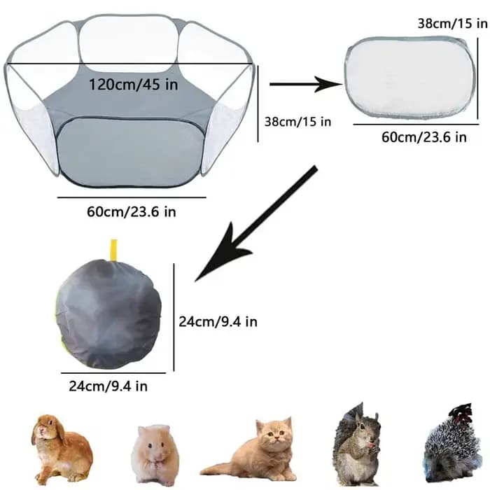 Petite Cage transparente Portable pour animaux de compagnie, tente pour chat et chien, parc pour ani