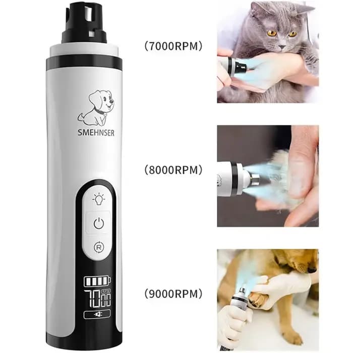 Lime à ongles électrique pour animaux de compagnie avec lumière LED, coupe-ongles pour chats et chie