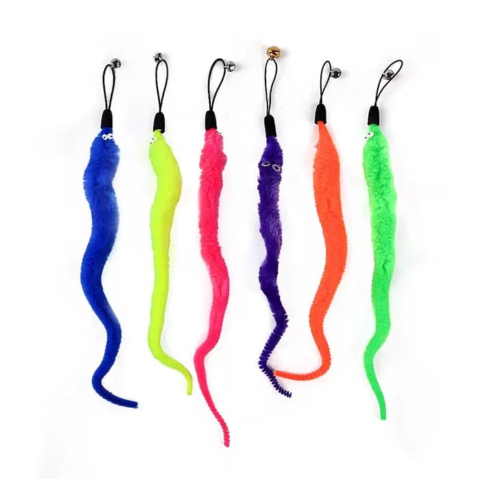 Tête de rechange en plumes colorées, bâton de chat amusant, pompon, plume, canne à pêche, ensemble d