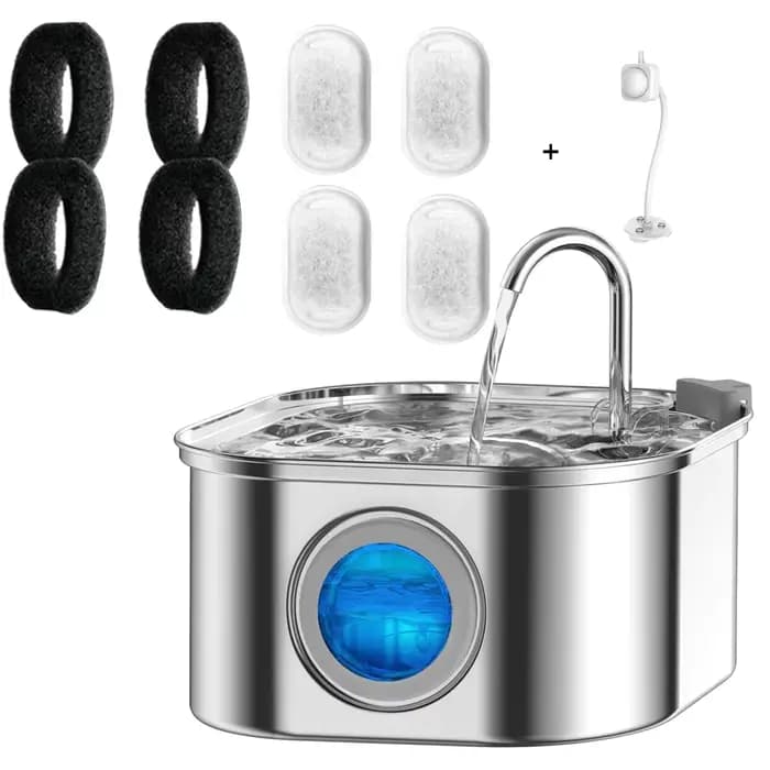 Fontaine d'eau automatique en acier inoxydable pour chat, 3l, abreuvoir pour chat, chiens, distribut