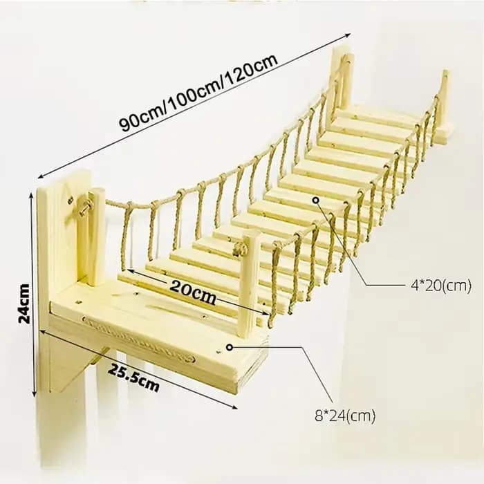 Pont mural pour chat, arbre pour animaux de compagnie, maison, lit, hamac, échelle en Sisal, grattoi
