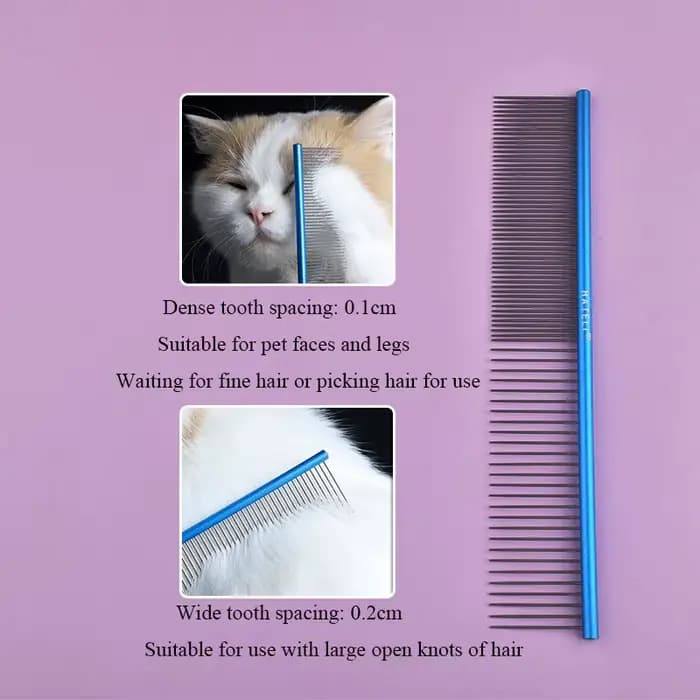 Peigne de toilettage en acier inoxydable pour animaux de compagnie, longue optique, brosse d'épilati