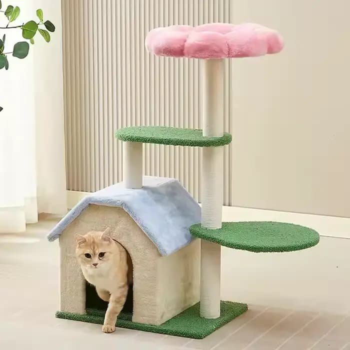 Arbre à chat en peluche, activité avec grattage en Sisal, maison de repos, cadre d'escalade pour cha