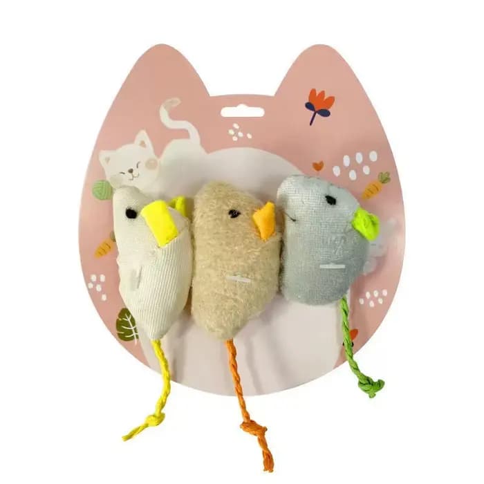3 pièces nouvelle peluche Simulation souris chat jouet résistance aux morsures peluche souris chat a