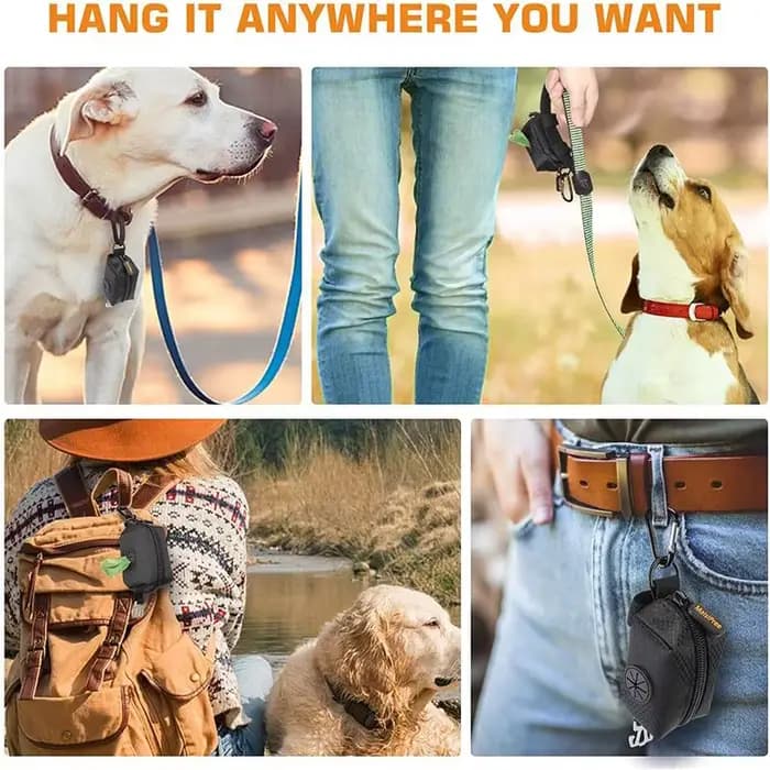 Support de sac de merde pour chien, fixation de laisse, Mini sac poubelle de voyage réglable, distri
