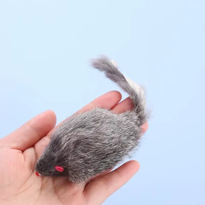 5/10 pièces faux souris chat jouet souris à queue de cheveux longs avec son en peluche souris douce