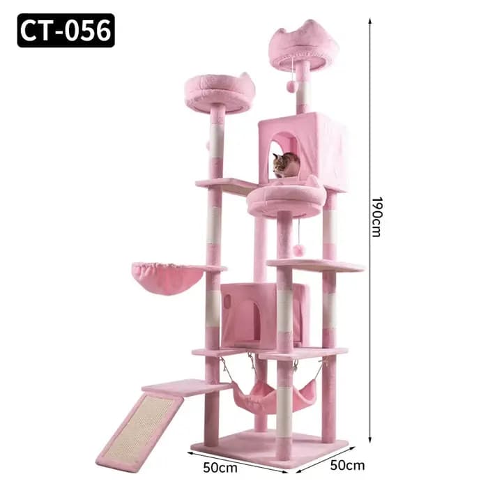 Arbre à chat multi-niveaux avec postes à gratter et condo confortable pour chats de grande taille