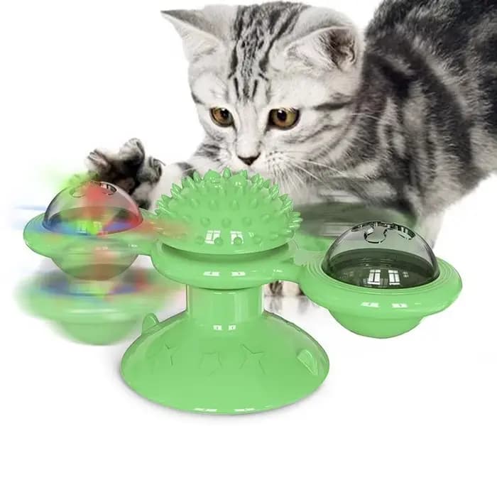 Moulin à vent pour chat, jouet interactif pour animaux de compagnie, Puzzle, jeu pour chat, plateau