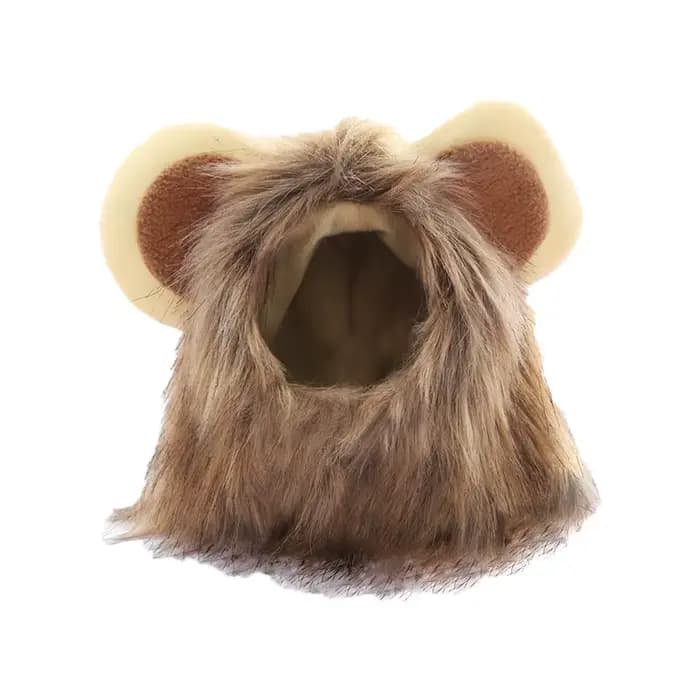 Chapeau de perruque de crinière de chat mignon pour chiens et chats, casquette de cheveux de paupièr