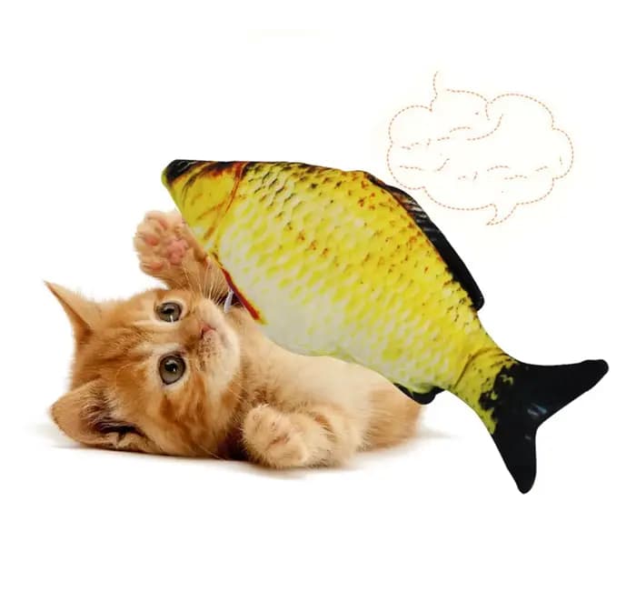 Jouet créatif pour chat, Simulation de poisson 3d, peluche douce, Anti-morsure, Interaction d'herbe