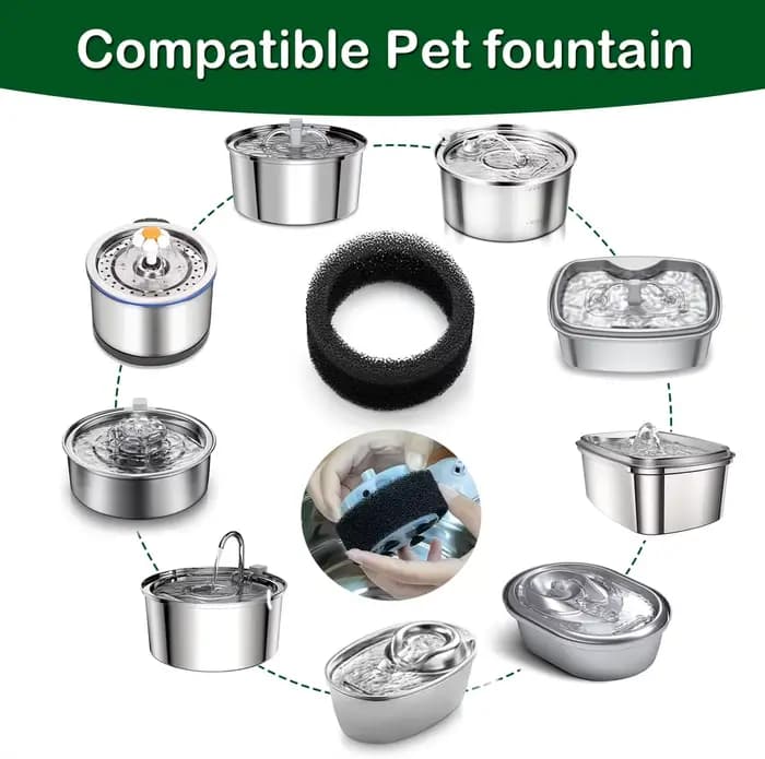 Filtres en mousse pour pompe à eau SMA-800 de fontaine d'eau de chat, paquet de 4 filtres en mousse