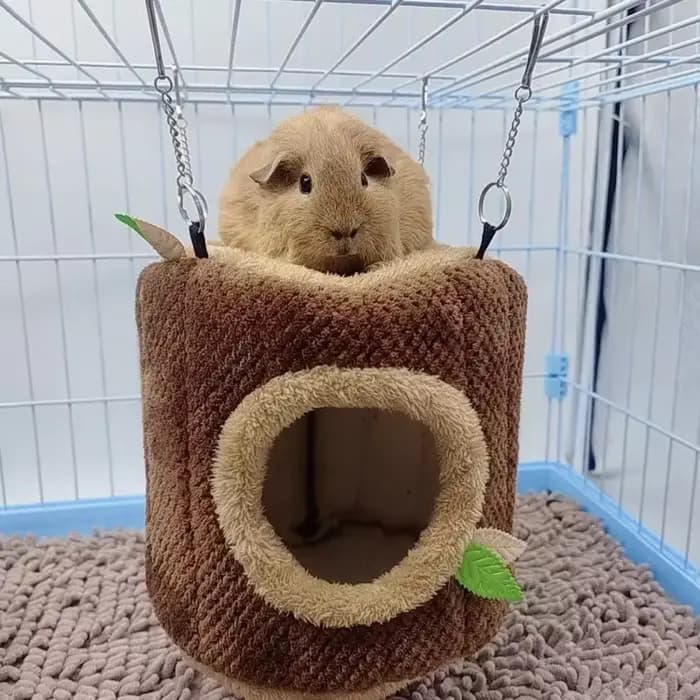 Hamac chaud en forme de souche d'arbre pour Hamster, Tunnel de taupe d'hiver, lit suspendu pour peti